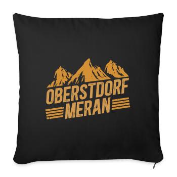 Traversée des Alpes Sentier de randonnée longue distance Oberstdorf Merano E5 - Housse de coussin décorative 45 x 45 cm - noir - Devant