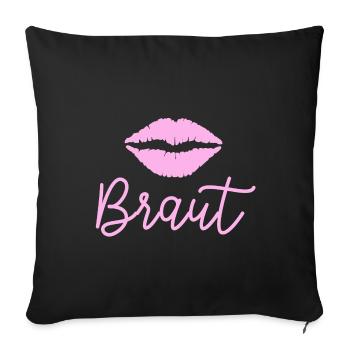 Braut Kuss rosa - Sofakissenbezug 45 x 45 cm - Schwarz - Vorne