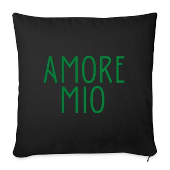 AMORE MIO idée cadeau citation italien mon amour - Housse de coussin décorative 45 x 45 cm - noir - Devant