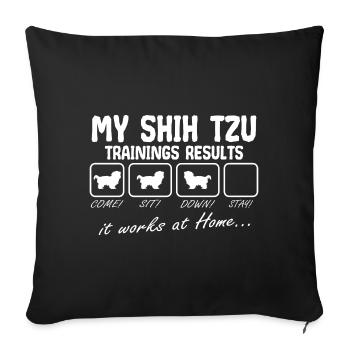Shih Tzu Shihtzu Dressage de chien En disant drôle - Housse de coussin décorative 45 x 45 cm - noir - Devant