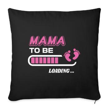future maman. Patienter cadeau naissance - Housse de coussin décorative 45 x 45 cm - noir - Devant