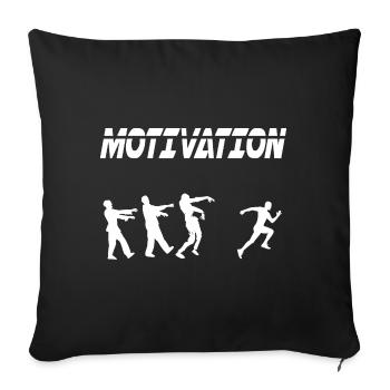 motivation sport running humor zombie - Sofa pillowcase 17,3'' x 17,3'' (45 x 45 cm) - black - Front