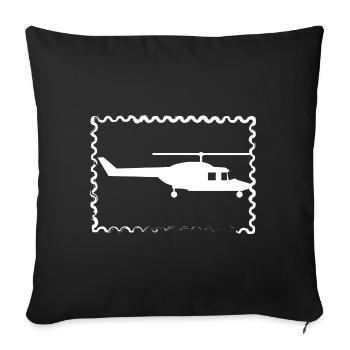 Hélicoptère - Hélicoptère - Avion à rotor - Housse de coussin décorative 45 x 45 cm - noir - Devant