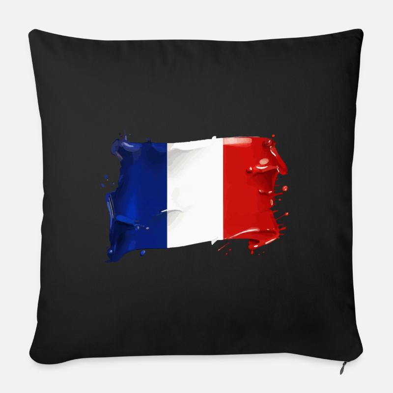 DRAPEAU DE LA FRANCE DRAPEAU FRANCE - Housse de coussin décorative 45 x 45 cm - noir