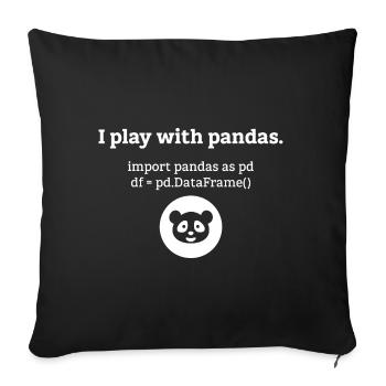 Pandas Science des données Informatique Cadeau - Housse de coussin décorative 45 x 45 cm - noir - Devant