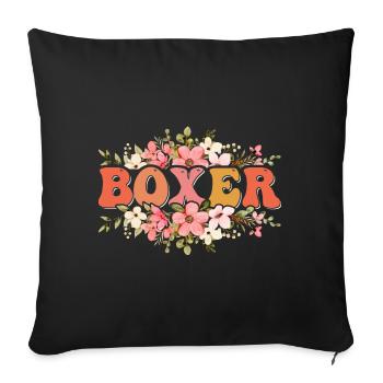 Chien boxeur - Housse de coussin décorative 45 x 45 cm - noir - Devant