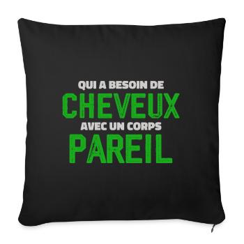 Pour Chauve Drôle Calvitie - Housse de coussin décorative 45 x 45 cm - noir - Devant