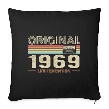 Original 1969 Vintage 1969 Retro Birthday 1969 - Sofa pillowcase 17,3'' x 17,3'' (45 x 45 cm) - black - Front