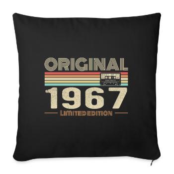 Original 1967 Vintage 1967 Retro Birthday 1967 - Sofa pillowcase 17,3'' x 17,3'' (45 x 45 cm) - black - Front