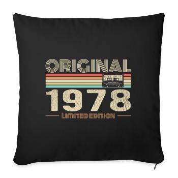 Original 1978 Vintage 1978 Retro Birthday 1978 - Sofa pillowcase 17,3'' x 17,3'' (45 x 45 cm) - black - Front