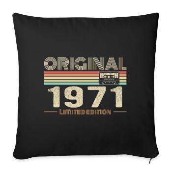 Original 1971 Vintage 1971 Retro Birthday 1971 - Sofa pillowcase 17,3'' x 17,3'' (45 x 45 cm) - black - Front
