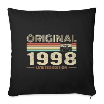Original 1998 Vintage 1998 Retro Birthday 1998 - Sofa pillowcase 17,3'' x 17,3'' (45 x 45 cm) - black - Front