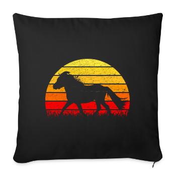 Shetland Pony Shetland Pony Lever de soleil - Housse de coussin décorative 45 x 45 cm - noir - Devant