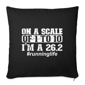26.2 Meilen Marathon - Marathonläufer - Sofakissenbezug 45 x 45 cm - Schwarz - Vorne