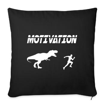 motivation sport running humor dinosaur - Sofa pillowcase 17,3'' x 17,3'' (45 x 45 cm) - black - Front