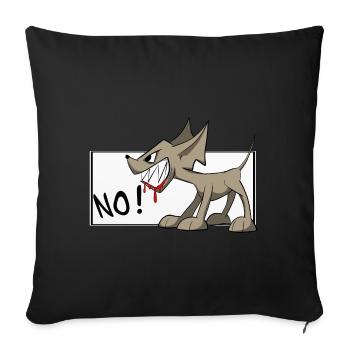 Drôle de chemise / autocollant de chien. Non! Chihuahua - Housse de coussin décorative 45 x 45 cm - noir - Devant