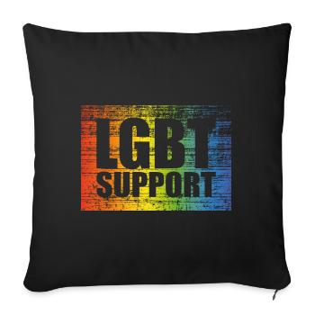 LGBT support - Sofa pillowcase 17,3'' x 17,3'' (45 x 45 cm) - black - Front