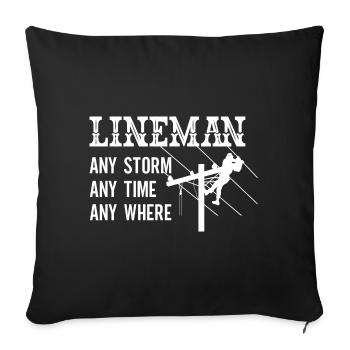 Funny High Voltage Electrician Saying Electrics - Sofa pillowcase 17,3'' x 17,3'' (45 x 45 cm) - black - Front