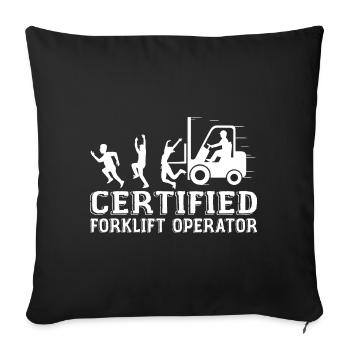 Certified Forklift Operator - Housse de coussin décorative 45 x 45 cm - noir - Devant