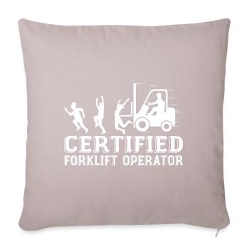 Certified Forklift Operator - Housse de coussin décorative 45 x 45 cm - taupe clair - Devant