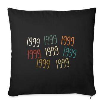 Né en 1999 - légendaire depuis 1999 - Housse de coussin décorative 45 x 45 cm - noir - Devant