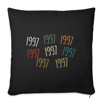 Né en 1997 - légendaire depuis 1997 - Housse de coussin décorative 45 x 45 cm - noir - Devant
