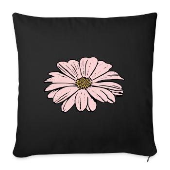 Flower Pink Pink Flower Flowers Pink Pink Flowers - Sofa pillowcase 17,3'' x 17,3'' (45 x 45 cm) - black - Front