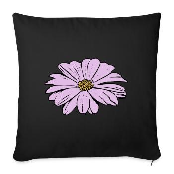 Flower pastel flower flowers pastel flowers lilac - Sofa pillowcase 17,3'' x 17,3'' (45 x 45 cm) - black - Front