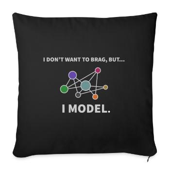 Model Data science Informatique Cadeau - Housse de coussin décorative 45 x 45 cm - noir - Devant