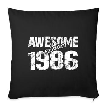 Born 1986 since 1986 exceptional - Sofa pillowcase 17,3'' x 17,3'' (45 x 45 cm) - black - Front