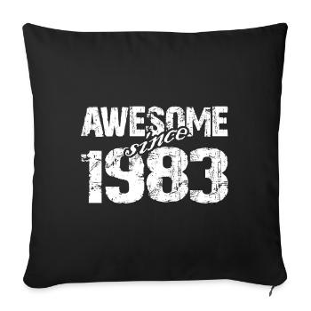Born 1983 since 1983 exceptional - Sofa pillowcase 17,3'' x 17,3'' (45 x 45 cm) - black - Front