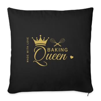 Baking Queen - made with love! Personalisierbar - Sofakissenbezug 45 x 45 cm - Schwarz - Vorne