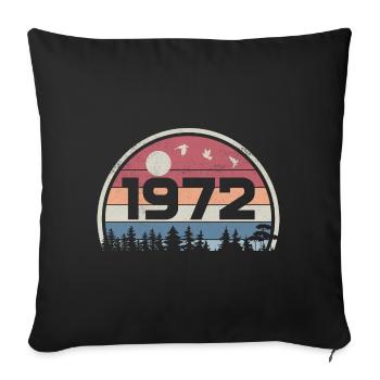 53e Anniversaire 1972 Fête Anniversaire 1972 Rétro - Housse de coussin décorative 45 x 45 cm - noir - Devant