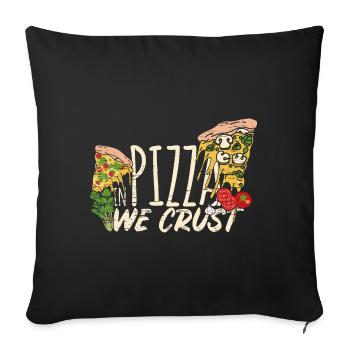 Dans Pizza, nous faisons confiance à la croûte de pizza - Housse de coussin décorative 45 x 45 cm - noir - Devant