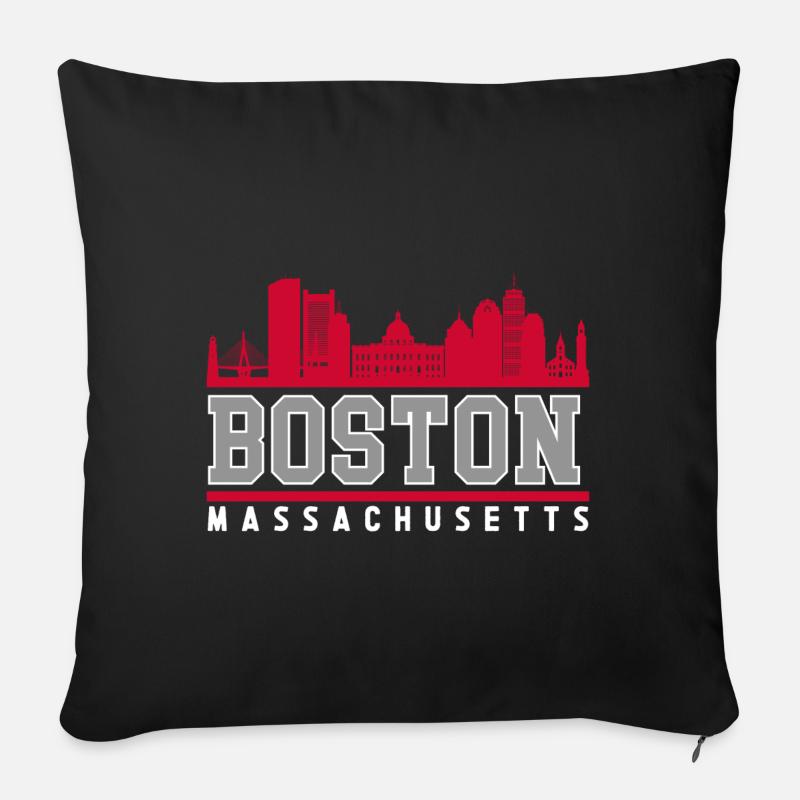 Skyline von Boston, Massachusetts - Sofakissenbezug 45 x 45 cm - Schwarz