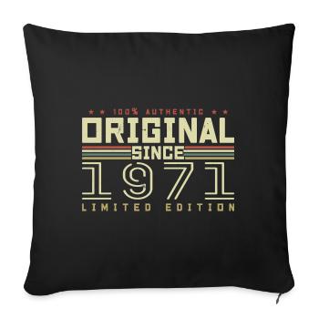 Original 1971 Cadeau Anniversaire 1971 Rétro 1971 - Housse de coussin décorative 45 x 45 cm - noir - Devant