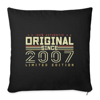 Original 2007 Retro 2007 Geburtstagsgeschenk 2007 - Sofakissenbezug 45 x 45 cm - Schwarz - Vorne