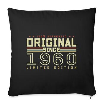Original 1960 Cadeau Anniversaire 1960 Rétro 1960 - Housse de coussin décorative 45 x 45 cm - noir - Devant