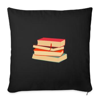 Book Books Library Reading Literature Read Books - Sofa pillowcase 17,3'' x 17,3'' (45 x 45 cm) - black - Front