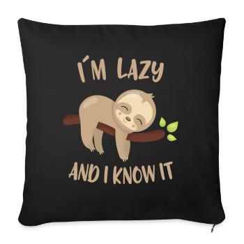 Je suis paresseux et je sais que ce - Housse de coussin décorative 45 x 45 cm - noir - Devant
