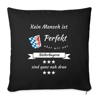 Niederbayern Geschenk Heimat Tracht Bayern Bier - Sofakissenbezug 45 x 45 cm - Schwarz - Vorne