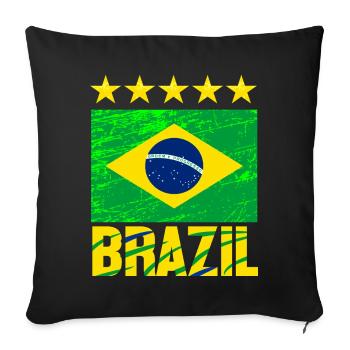 Équipe nationale de football du BRÉSIL - Housse de coussin décorative 45 x 45 cm - noir - Devant