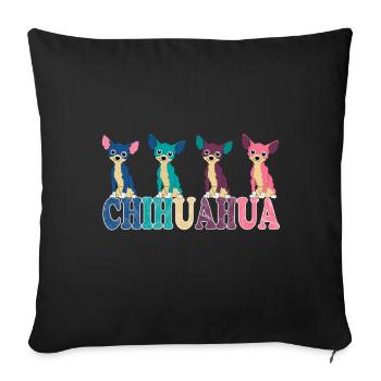 Cadeau drôle de patte de chiot de chien chihuahua - Housse de coussin décorative 45 x 45 cm - noir - Devant