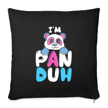 I'm Pan Duh Pansexual Panda Bi Pride LGBT Gift - Sofa pillowcase 17,3'' x 17,3'' (45 x 45 cm) - black - Front