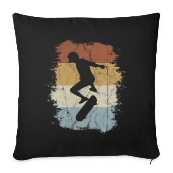 Retro vintage skater kickflip skateboard gift - Sofa pillowcase 17,3'' x 17,3'' (45 x 45 cm) - black - Front