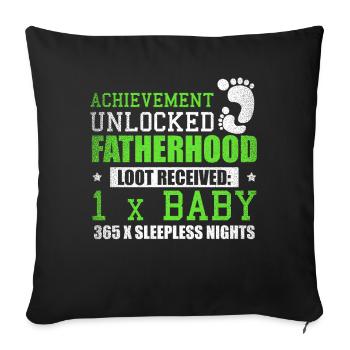 Fatherhood Baby Sleepless Nights Gift - Sofa pillowcase 17,3'' x 17,3'' (45 x 45 cm) - black - Front