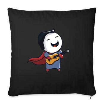 Superhero avec guitare - Housse de coussin décorative 45 x 45 cm - noir - Devant