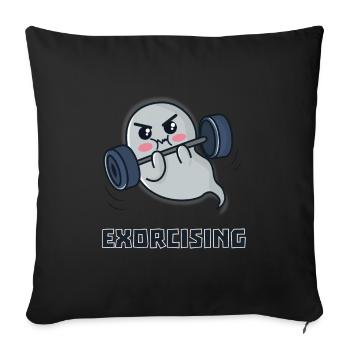 Remise en forme d'esprit d'Halloween - Housse de coussin décorative 45 x 45 cm - noir - Devant