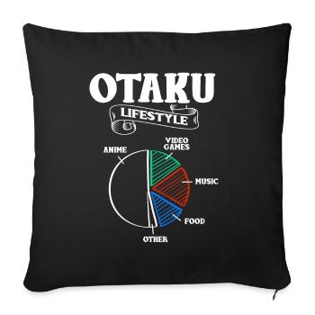 Anime Otaku Funny Manga Kawaii Senpai Gift - Sofa pillowcase 17,3'' x 17,3'' (45 x 45 cm) - black - Front