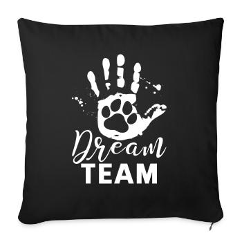 Chien drôle propriétaire de chien cadeau d’amoureux de chien - Housse de coussin décorative 45 x 45 cm - noir - Devant